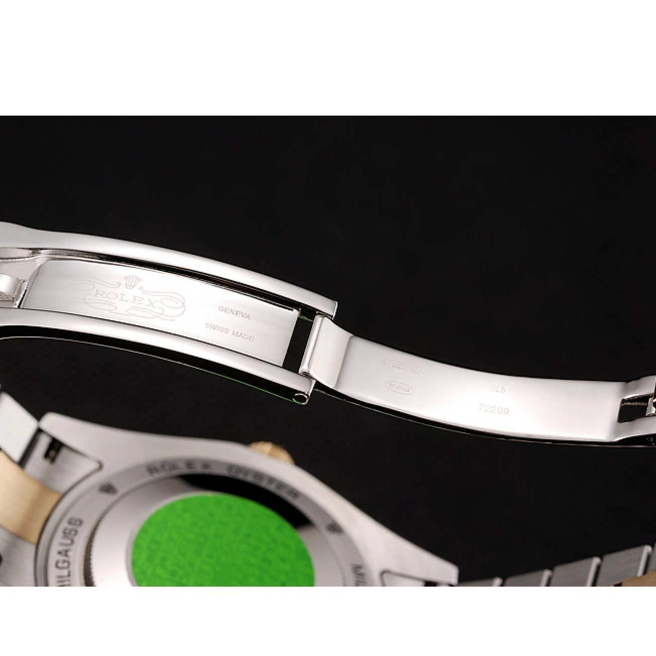 Good Copy Rolex Watches Gold Case Tone Two Stainless Swiss 1453976 Diamond Bracelet Black Dial Day-Date Steel Rolex 0628